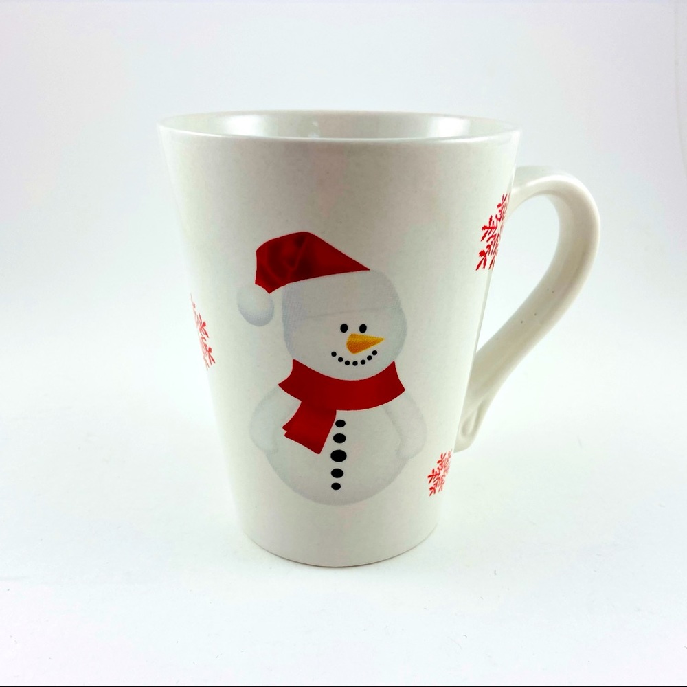 Christmas Snowman Coffee Mug Ceramic California Pantry Mug Snowman Red Snowflake